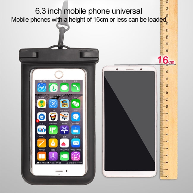 PVC Transparent Universal IPX8 Water-resistant Bag with Lanyard for Smart Phones below 6.3 inch (Green)