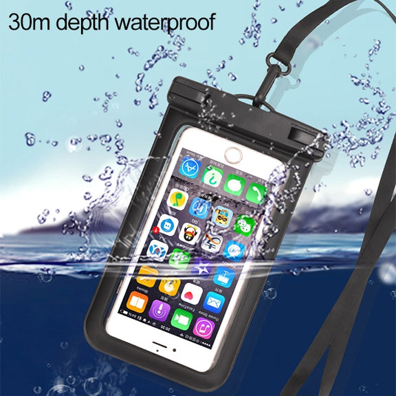 PVC Transparent Universal IPX8 Water-resistant Bag with Lanyard for Smart Phones below 6.3 inch (Green)