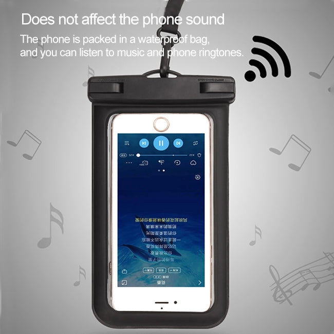 PVC Transparent Universal IPX8 Water-resistant Bag with Lanyard for Smart Phones below 6.3 inch (Green)