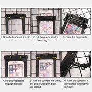 PVC Transparent Universal IPX8 Water-resistant Bag with Lanyard for Smart Phones below 6.3 inch (Green)