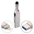 RQW-10E 2 in 1 USB 2.0 & 8 Pin 128GB Flash Drive with Stylus Pen, for iPhone & iPad & iPod & Most Android Smartphones & PC Computer - free shipping - PMC TechLife - Order now!