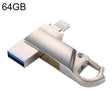 RQW-10F 2 in 1 USB 2.0 & 8 Pin 64GB Keychain Flash Drive - U Disk & Card Reader by PMC TechLife | Online Shopping South Africa | PMC TechLife | Buy Now Pay Later Mobicred