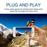 RQW-10G 2 in 1 USB 2.0 & 8 Pin 64GB Flash Drive, for iPhone & iPad & iPod & Most Android Smartphones & PC Computer