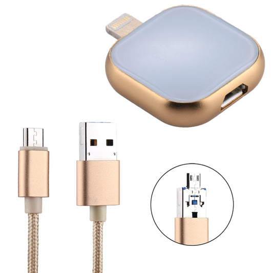 RQW-18S 8 Pin 32GB Multi-functional Flash Disk Drive with USB / Micro USB to Micro USB Cable(Gold) - free shipping - PMC Jewellery - Order now!