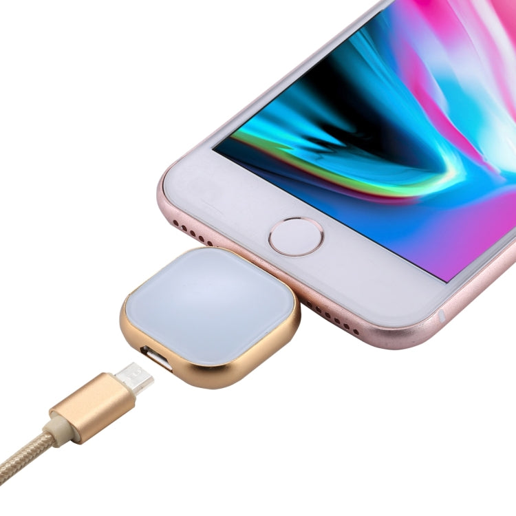 RQW-18S 8 Pin 64GB Multi-functional Flash Disk Drive with USB / Micro USB to Micro USB Cable(Gold)