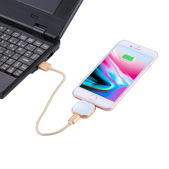 RQW-18S 8 Pin 128GB Multi-functional Flash Disk Drive with USB / Micro USB to Micro USB Cable(Gold)