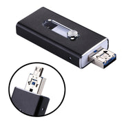 RQW-02 3 in 1 USB 2.0 & 8 Pin & Micro USB 32GB Flash Drive(Black)
