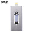 RQW-02 3 in 1 USB 2.0 & 8 Pin & Micro USB 64GB Flash Drive(Silver) - U Disk & Card Reader by PMC TechLife | Online Shopping South Africa | PMC TechLife | Buy Now Pay Later Mobicred