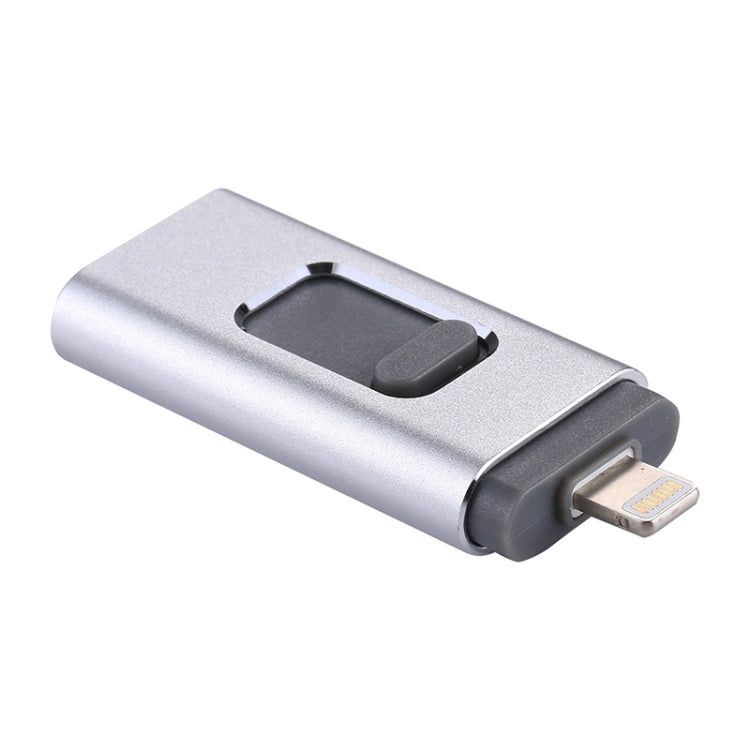 easyflash RQW-01B 3 in 1 USB 2.0 & 8 Pin & Micro USB 64GB Flash Drive(Silver)