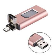 easyflash RQW-01B 3 in 1 USB 2.0 & 8 Pin & Micro USB 128GB Flash Drive(Rose Gold)