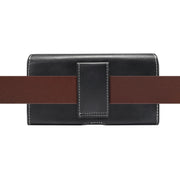 Men Lambskin Texture Multi-functional Universal Mobile Phone Waist Pack Leather Case for 6.0 Inch or Below Smartphones (Black)