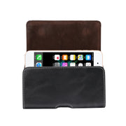 Men Lambskin Texture Multi-functional Universal Mobile Phone Waist Pack Leather Case for 6.0 Inch or Below Smartphones (Black)