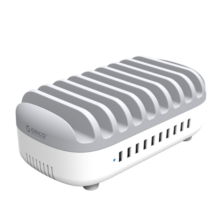 ORICO DUK-10P 120W 10 USB Ports Smart Charging Station with Phone & Tablet Stand, EU Plug(White) - free shipping - PMC TechLife - Order now!