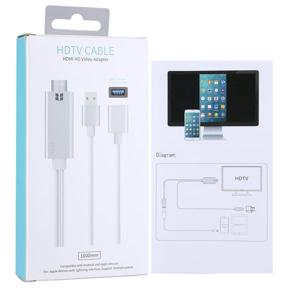 USB 3.0 Female HDMI HD 1080P Video Converter HDTV Cable(Black)