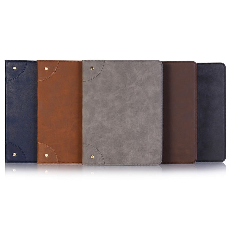 Retro Book Style Horizontal Flip PU Leather Case for iPad Air 13 2025 / 2024 / iPad Pro 12.9 inch (2018), with Holder & Card Slots & Wallet (Grey) - free shipping - PMC TechLife - Order now!