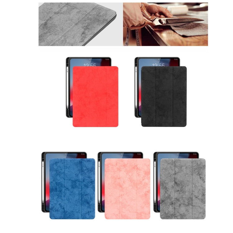 Horizontal Flip Leather Case with Pen Slot Three-folding Holder & Wake-up / Sleep Function for iPad Air 13 2024 / Pro 12.9 (2018)(Black) - iPad Pro 12.9 (2018) Cases by PMC TechLife | Online Shopping South Africa | PMC TechLife | Buy Now Pay Later Mobicred