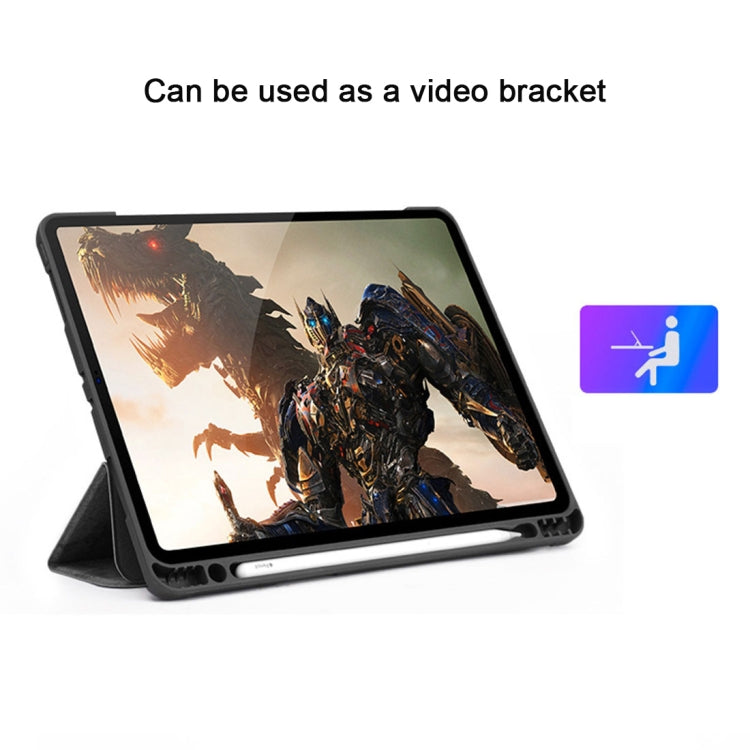 Horizontal Flip Leather Case with Pen Slot Three-folding Holder & Wake-up / Sleep Function for iPad Air 13 2024 / Pro 12.9 (2018)(Black) - iPad Pro 12.9 (2018) Cases by PMC TechLife | Online Shopping South Africa | PMC TechLife | Buy Now Pay Later Mobicred