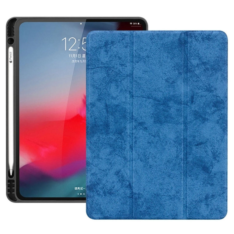 Horizontal Flip Leather Case with Pen Slot  Three-folding Holder & Wake-up / Sleep Function for iPad Air 13 2024 / Pro 12.9 (2018)(Blue) - More iPad Cases by PMC TechLife | Online Shopping South Africa | PMC TechLife | Buy Now Pay Later Mobicred