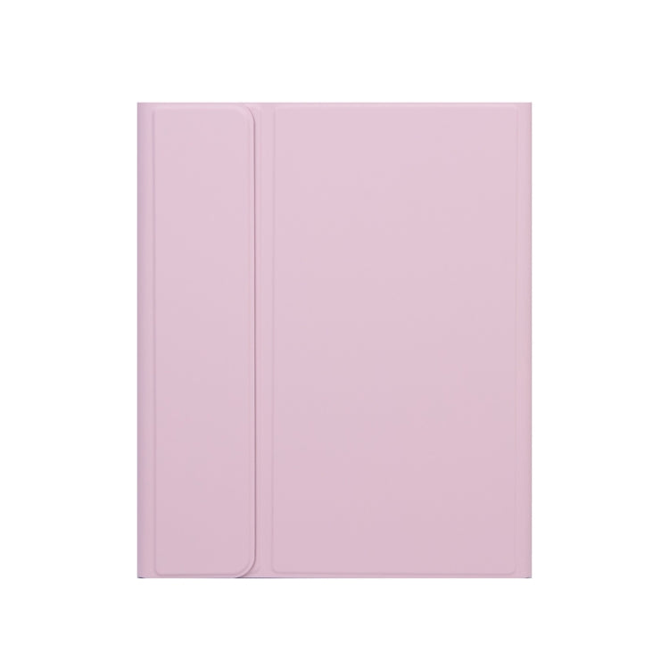 X-11BC Skin Plain Texture Detachable Bluetooth Keyboard Tablet Case for iPad Pro 11 inch 2020 / 2018, with Touchpad & Pen Slot(Pink)