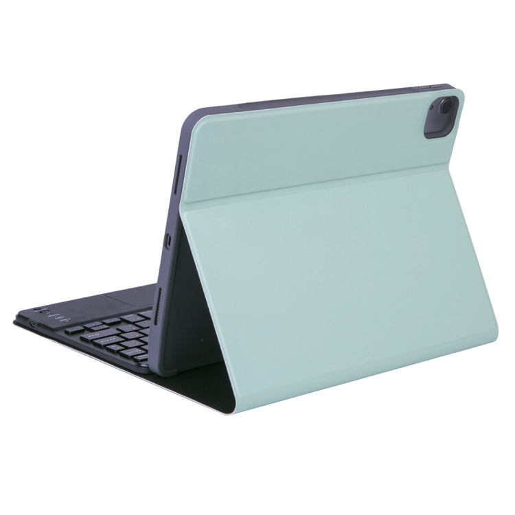 X-11BC Skin Plain Texture Detachable Bluetooth Keyboard Tablet Case for iPad Pro 11 inch 2020 / 2018, with Touchpad & Pen Slot (Green) - For iPad Pro by PMC TechLife | Online Shopping South Africa | PMC TechLife
