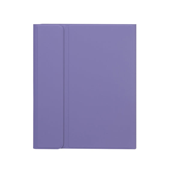 X-11BC Skin Plain Texture Detachable Bluetooth Keyboard Tablet Case for iPad Pro 11 inch 2020 / 2018, with Touchpad & Pen Slot(Light Purple)