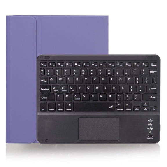 X-11BC Skin Plain Texture Detachable Bluetooth Keyboard Tablet Case for iPad Pro 11 inch 2020 / 2018, with Touchpad & Pen Slot(Light Purple)