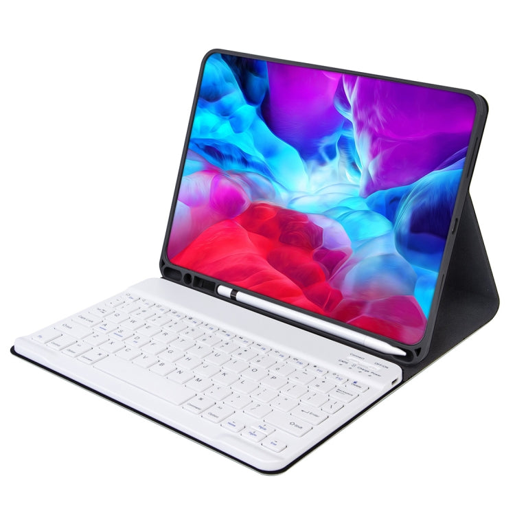 X-11B Skin Plain Texture Detachable Bluetooth Keyboard Tablet Case for iPad Pro 11 inch 2020 / 2018, with Pen Slot (Black)