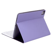 X-11B Skin Plain Texture Detachable Bluetooth Keyboard Tablet Case for iPad Pro 11 inch 2020 / 2018, with Pen Slot (Light Purple)