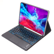 X-11BCS Skin Plain Texture Detachable Bluetooth Keyboard Tablet Case for iPad Pro 11 inch 2020 / 2018, with Touchpad & Pen Slot & Backlight (Dark Green)
