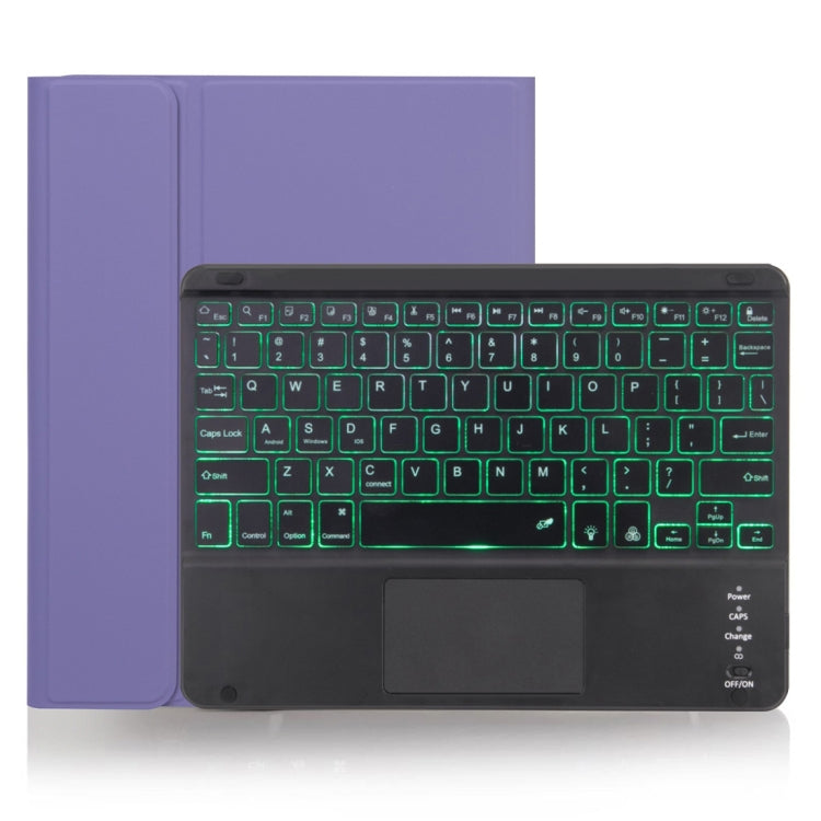 X-11BCS Skin Plain Texture Detachable Bluetooth Keyboard Tablet Case for iPad Pro 11 inch 2020 / 2018, with Touchpad & Pen Slot & Backlight (Light Purple) - For iPad Pro by PMC TechLife | Online Shopping South Africa | PMC TechLife