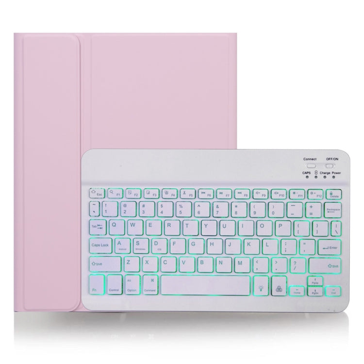 X-11BS Skin Plain Texture Detachable Bluetooth Keyboard Tablet Case for iPad Pro 11 inch 2020 / 2018, with Pen Slot & Backlight (Pink) - free shipping - PMC TechLife - Order now!