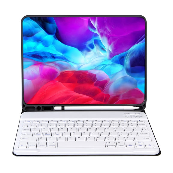 X-11BS Skin Plain Texture Detachable Bluetooth Keyboard Tablet Case for iPad Pro 11 inch 2020 / 2018, with Pen Slot & Backlight (Pink)