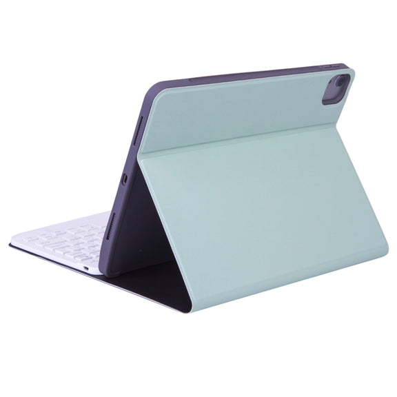 X-11BS Skin Plain Texture Detachable Bluetooth Keyboard Tablet Case for iPad Pro 11 inch 2020 / 2018, with Pen Slot & Backlight (Green)