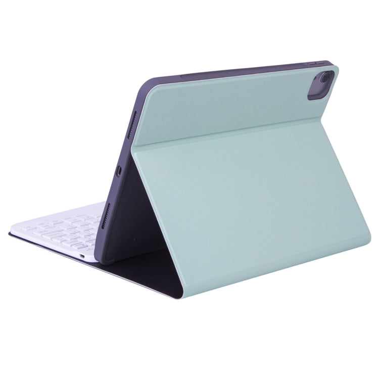 X-11BS Skin Plain Texture Detachable Bluetooth Keyboard Tablet Case for iPad Pro 11 inch 2020 / 2018, with Pen Slot & Backlight (Green)