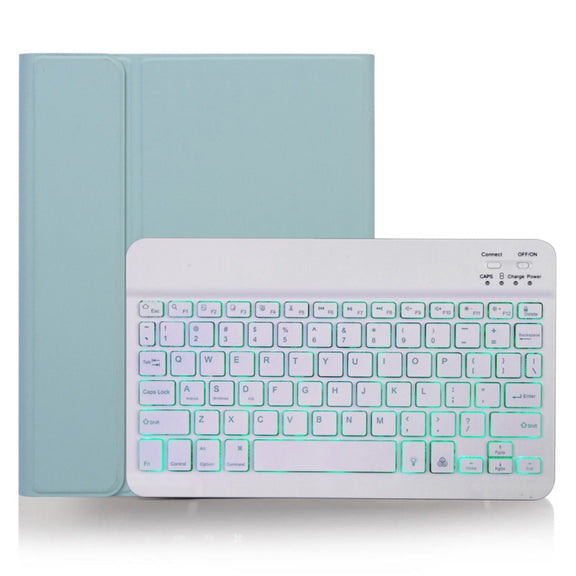 X-11BS Skin Plain Texture Detachable Bluetooth Keyboard Tablet Case for iPad Pro 11 inch 2020 / 2018, with Pen Slot & Backlight (Green)