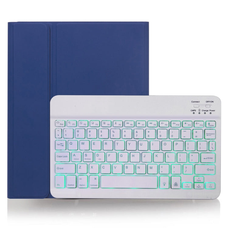 X-11BS Skin Plain Texture Detachable Bluetooth Keyboard Tablet Case for iPad Pro 11 inch 2020 / 2018, with Pen Slot & Backlight (Blue) - For iPad Pro by PMC TechLife | Online Shopping South Africa | PMC TechLife