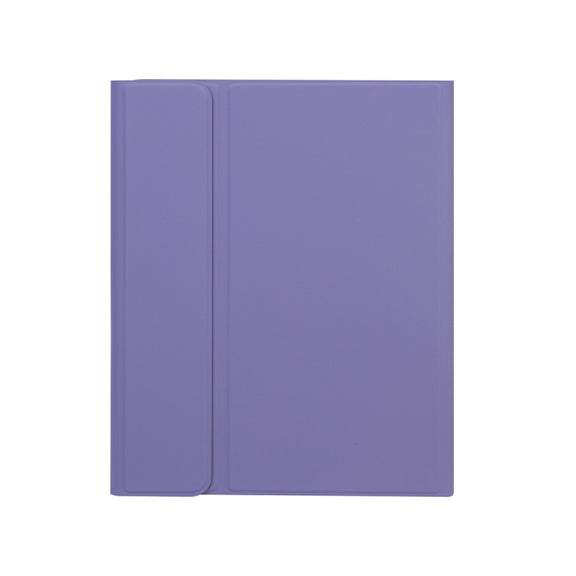 X-11BS Skin Plain Texture Detachable Bluetooth Keyboard Tablet Case for iPad Pro 11 inch 2020 / 2018, with Pen Slot & Backlight (Light Purple)