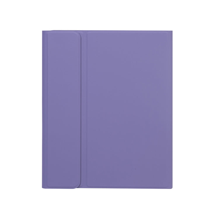 X-11BS Skin Plain Texture Detachable Bluetooth Keyboard Tablet Case for iPad Pro 11 inch 2020 / 2018, with Pen Slot & Backlight (Light Purple)