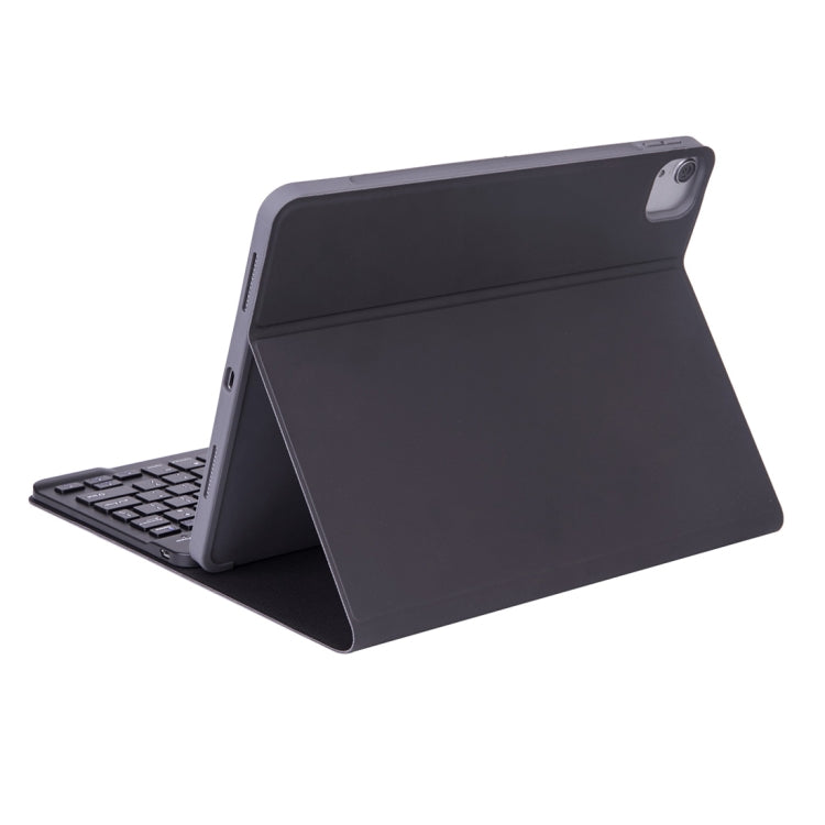 X-11BS Skin Plain Texture Detachable Bluetooth Keyboard Tablet Case for iPad Pro 11 inch 2020 / 2018, with Pen Slot & Backlight (Black)