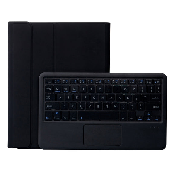YT11B-A Detachable Candy Color Bluetooth Keyboard Leather Tablet Case with Touch Pad & Pen Slot & Holder for iPad Pro 11 2022 / 2021 / Air 5 / Air 4 (Black)