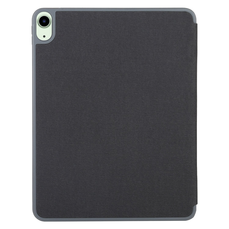 Mutural YASHI Series TPU + PU Cloth Pattern Texture Horizontal Flip Leather Case with Three-folding Holder & Pen Slot & Wake-up / Sleep Function For iPad Air 2022 / 2020 10.9(Black)