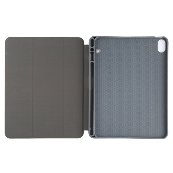 Mutural YASHI Series TPU + PU Cloth Pattern Texture Horizontal Flip Leather Case with Three-folding Holder & Pen Slot & Wake-up / Sleep Function For iPad Air 2022 / 2020 10.9(Black)