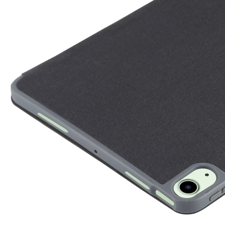 Mutural YASHI Series TPU + PU Cloth Pattern Texture Horizontal Flip Leather Case with Three-folding Holder & Pen Slot & Wake-up / Sleep Function For iPad Air 2022 / 2020 10.9(Black) - free shipping - PMc TechLife - Order now!