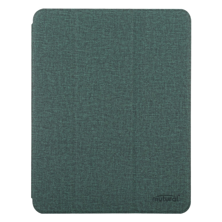 Mutural YASHI Series TPU + PU Cloth Pattern Texture Horizontal Flip Leather Case with Three-folding Holder & Pen Slot & Wake-up / Sleep Function For iPad Air 2022 / 2020 10.9(Green) - free shipping - PMc TechLife - Order now!