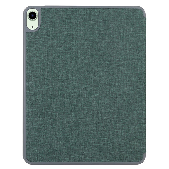 Mutural YASHI Series TPU + PU Cloth Pattern Texture Horizontal Flip Leather Case with Three-folding Holder & Pen Slot & Wake-up / Sleep Function For iPad Air 2022 / 2020 10.9(Green)