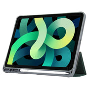Mutural YASHI Series TPU + PU Cloth Pattern Texture Horizontal Flip Leather Case with Three-folding Holder & Pen Slot & Wake-up / Sleep Function For iPad Air 2022 / 2020 10.9(Green)