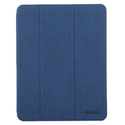 Mutural YASHI Series TPU + PU Cloth Pattern Texture Horizontal Flip Leather Case with Three-folding Holder & Pen Slot & Wake-up / Sleep Function For iPad Air 2022 / 2020 10.9(Blue)