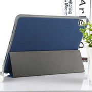 Mutural YASHI Series TPU + PU Cloth Pattern Texture Horizontal Flip Leather Case with Three-folding Holder & Pen Slot & Wake-up / Sleep Function For iPad Air 2022 / 2020 10.9(Blue)