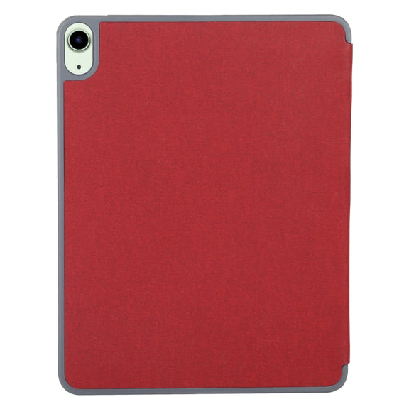 Mutural YASHI Series TPU + PU Cloth Pattern Texture Horizontal Flip Leather Case with Three-folding Holder & Pen Slot & Wake-up / Sleep Function For iPad Air 2022 / 2020 10.9(Red)