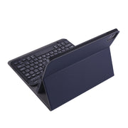 A11B Bluetooth 3.0 Ultra-thin ABS Detachable Bluetooth Keyboard Leather Tablet Case with Holder & Pen Slot for iPad Pro 11 inch 2021 (Dark Blue)